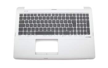 Teclado incl. topcase DE (alemán) negro/plateado original para Asus Transformer Book Flip TP550LA