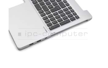 Teclado incl. topcase DE (alemán) negro/plateado original para Asus Transformer Book Flip TP550LA