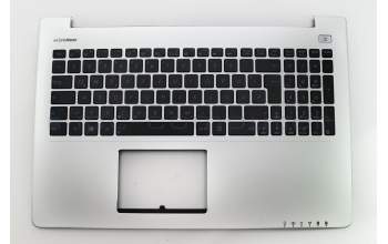Teclado incl. topcase DE (alemán) negro/plateado original para Asus VivoBook S500CA