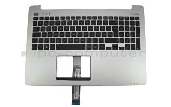 Teclado incl. topcase DE (alemán) negro/plateado original para Asus VivoBook S551LB