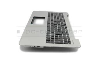 Teclado incl. topcase DE (alemán) negro/plateado original para Asus X555UB