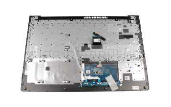 Teclado incl. topcase DE (alemán) negro/plateado original para Lenovo IdeaPad 310-15ISK (80SM/80SN)