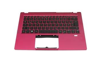 Teclado incl. topcase DE (alemán) negro/rojo con retroiluminacion original para Acer Swift 3 (SF314-511)
