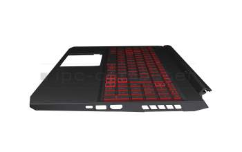 Teclado incl. topcase DE (alemán) negro/rojo/negro con retroiluminacion (Geforce1650) original para Acer Nitro 5 (AN515-44)