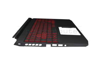 Teclado incl. topcase DE (alemán) negro/rojo/negro con retroiluminacion (Geforce1650) original para Acer Nitro 5 (AN515-55)