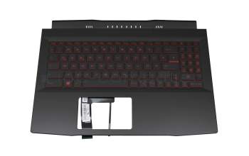 Teclado incl. topcase DE (alemán) negro/rojo/negro con retroiluminacion original para MSI GF66 Katana 11UC/11UD/11SC (MS-1582)