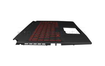 Teclado incl. topcase DE (alemán) negro/rojo/negro con retroiluminacion original para MSI GF66 Katana 11UC/11UD/11SC (MS-1582)