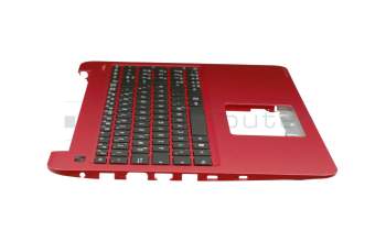 Teclado incl. topcase DE (alemán) negro/rojo original para Asus VivoBook F556UR