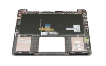 Teclado incl. topcase DE (alemán) negro/rosé con retroiluminacion original para Asus ZenBook UX310UQ