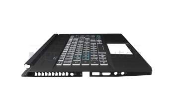 Teclado incl. topcase DE (alemán) negro/transparente/negro con retroiluminacion original para Acer Predator Triton 500 (PT515-51)