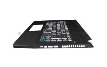 Teclado incl. topcase DE (alemán) negro/transparente/negro con retroiluminacion original para Acer Predator Triton 500 (PT515-51)