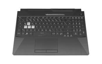 Teclado incl. topcase DE (alemán) negro/transparente/negro con retroiluminacion original para Asus TUF A15 FA506IU