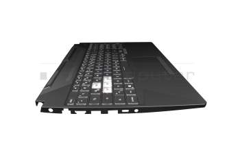 Teclado incl. topcase DE (alemán) negro/transparente/negro con retroiluminacion original para Asus TUF Gaming F15 FX506HM