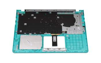 Teclado incl. topcase DE (alemán) negro/turquesa con retroiluminacion original para Asus VivoBook S15 S530FA