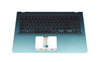 Teclado incl. topcase DE (alemán) negro/turquesa con retroiluminacion original para Asus VivoBook S15 S530FN