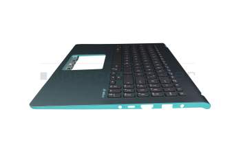 Teclado incl. topcase DE (alemán) negro/turquesa con retroiluminacion original para Asus VivoBook S15 X530UA