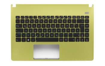 Teclado incl. topcase DE (alemán) negro/verde original para Asus F401A