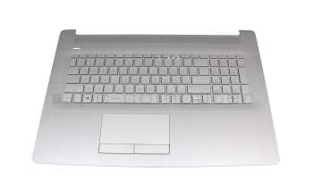 Teclado incl. topcase DE (alemán) plateado/plateado (DVD) para HP 17-by4000