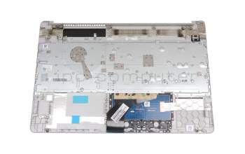Teclado incl. topcase DE (alemán) plateado/plateado (Fingerprint) original para HP 15-dw0000