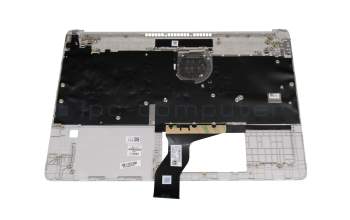 Teclado incl. topcase DE (alemán) plateado/plateado (Fingerprint) original para HP 15s-eq3000