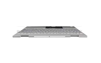 Teclado incl. topcase DE (alemán) plateado/plateado con retroiluminacion (DSC Grafik) original para HP Envy x360 15-ed0000