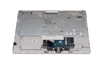 Teclado incl. topcase DE (alemán) plateado/plateado con retroiluminacion (DVD) original para HP 17-ca1000