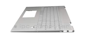Teclado incl. topcase DE (alemán) plateado/plateado con retroiluminacion (UMA) original para HP Envy x360 15-dr1700