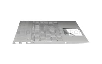 Teclado incl. topcase DE (alemán) plateado/plateado con retroiluminacion (tarjeta gráfica GTX) original para HP Pavilion 15-cs1000