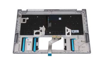 Teclado incl. topcase DE (alemán) plateado/plateado con retroiluminacion original para Acer RS (AP714-51T)