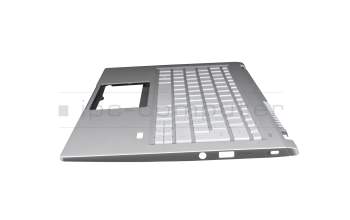 Teclado incl. topcase DE (alemán) plateado/plateado con retroiluminacion original para Acer Swift 3 (SF314-43)