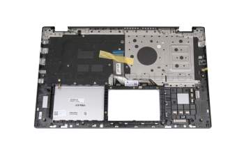 Teclado incl. topcase DE (alemán) plateado/plateado con retroiluminacion original para Asus UX562FAC