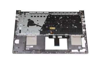 Teclado incl. topcase DE (alemán) plateado/plateado con retroiluminacion original para Asus VivoBook 15 X521FA