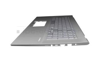 Teclado incl. topcase DE (alemán) plateado/plateado con retroiluminacion original para Asus VivoBook 17 D712DK