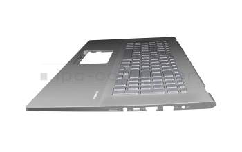 Teclado incl. topcase DE (alemán) plateado/plateado con retroiluminacion original para Asus VivoBook 17 D712DK