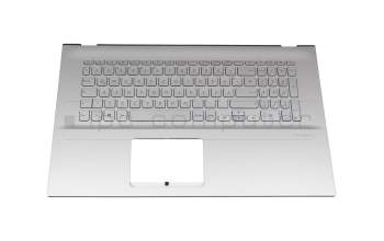 Teclado incl. topcase DE (alemán) plateado/plateado con retroiluminacion original para Asus VivoBook 17 F712EA