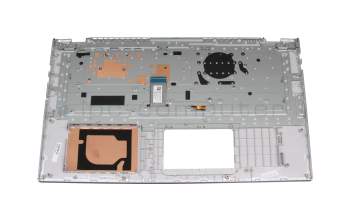 Teclado incl. topcase DE (alemán) plateado/plateado con retroiluminacion original para Asus VivoBook 17 K712FB