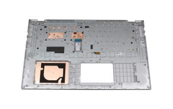 Teclado incl. topcase DE (alemán) plateado/plateado con retroiluminacion original para Asus VivoBook 17 R754EA