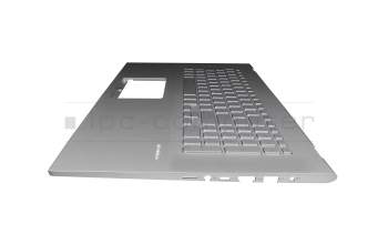 Teclado incl. topcase DE (alemán) plateado/plateado con retroiluminacion original para Asus VivoBook 17 X712EA