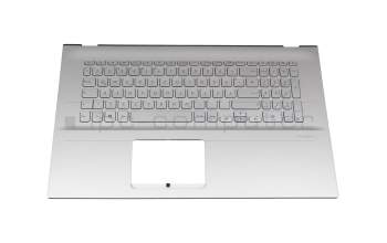 Teclado incl. topcase DE (alemán) plateado/plateado con retroiluminacion original para Asus VivoBook 17 X712EQ