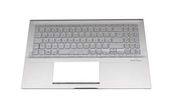 Teclado incl. topcase DE (alemán) plateado/plateado con retroiluminacion original para Asus VivoBook S15 S532FA