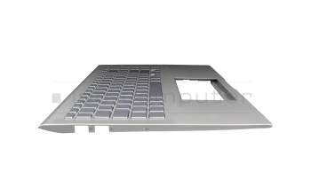 Teclado incl. topcase DE (alemán) plateado/plateado con retroiluminacion original para Asus VivoBook S15 S532FA