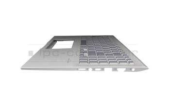 Teclado incl. topcase DE (alemán) plateado/plateado con retroiluminacion original para Asus VivoBook S15 S532FA