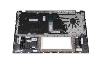 Teclado incl. topcase DE (alemán) plateado/plateado con retroiluminacion original para Asus X532FA