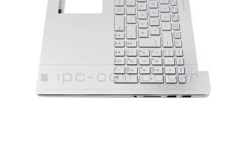 Teclado incl. topcase DE (alemán) plateado/plateado con retroiluminacion original para Asus ZenBook UX501JW