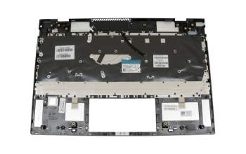 Teclado incl. topcase DE (alemán) plateado/plateado con retroiluminacion original para HP Envy 13-aq1300