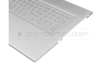 Teclado incl. topcase DE (alemán) plateado/plateado con retroiluminacion original para HP Envy 17-bw0000