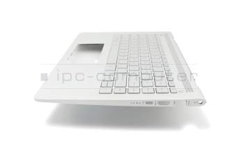 Teclado incl. topcase DE (alemán) plateado/plateado con retroiluminacion original para HP Pavilion 14-bf000