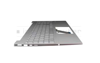 Teclado incl. topcase DE (alemán) plateado/plateado con retroiluminacion original para HP Pavilion 15-eg3000