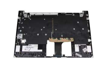 Teclado incl. topcase DE (alemán) plateado/plateado con retroiluminacion original para HP Pavilion 15-eh2000