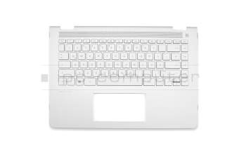 Teclado incl. topcase DE (alemán) plateado/plateado con retroiluminacion original para HP Pavilion x360 14-ba000